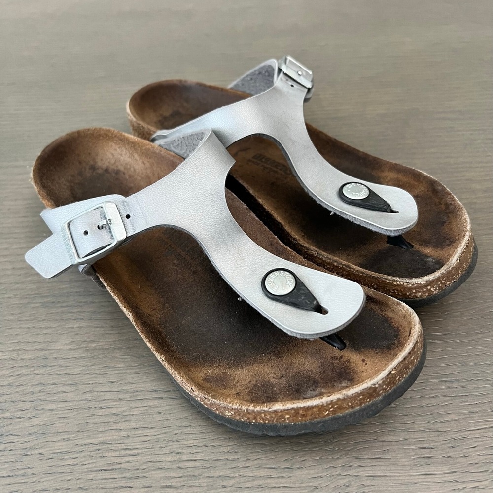 Birkenstock Gizeh Silver Sandals Women Youth EU 34